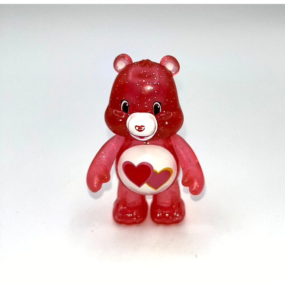Red Pink Heart Care Bears Glitter Fun Figures Love Alot Bear Cupcake Cake Topper - Picture 3 of 8